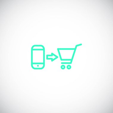 satın cep telefonu düz simgesi, vektör, illüstrasyon