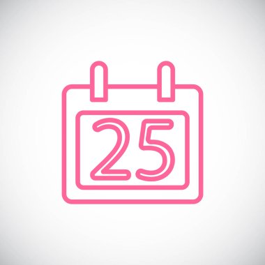 Takvimde, vektör çizim 25 numara