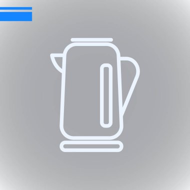 Elektrikli su ısıtıcısı düz simgesi, vektör, illüstrasyon 