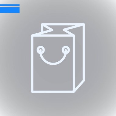 Alışveriş poşeti düz simge, vektör, illüstrasyon