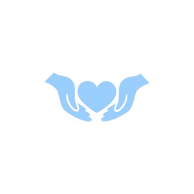 düz elleri ve kalp simgesi, vektör, illüstrasyon