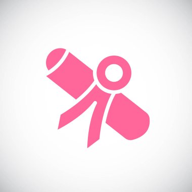 Diploma düz simgesi