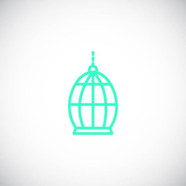 kuş kafesi düz simgesi, vektör, illüstrasyon