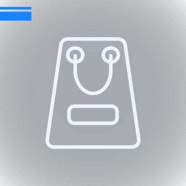 Alışveriş poşeti düz simge, vektör, illüstrasyon