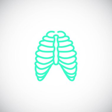 İnsan Toraks düz simgesi, vektör, illüstrasyon