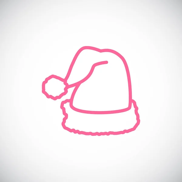 Santa Hat Flat Icon Vetor Ilustração —  Vetores de Stock