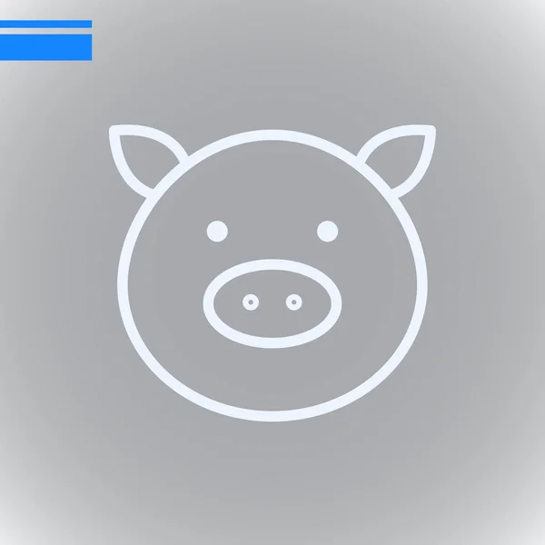 Schweinchen Flaches Symbol Vektor Illustration — Stockvektor