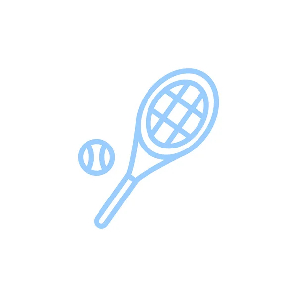 Теннисная Ракетка Шариковой Плоской Иконкой Вектор Иллюстрация — стоковый вектор