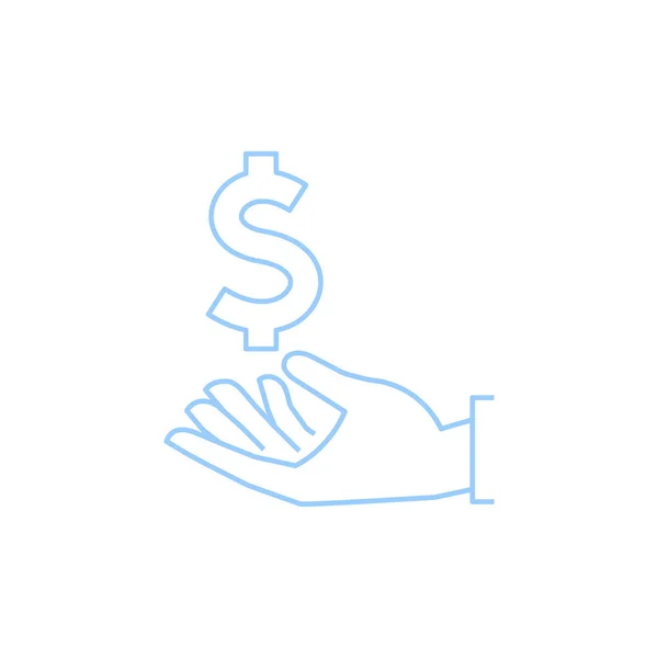 Dollar Symbol Hand Icon Flat Icon Vector Illustration — Stock Vector