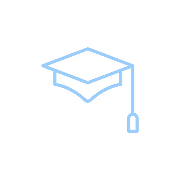 Graduierung Hut Flaches Symbol Vektor Illustration — Stockvektor