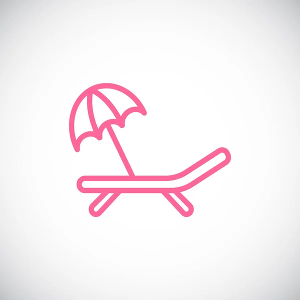 Şezlong şemsiye ile — Stok Vektör