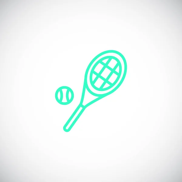 Tennisschläger Mit Ball Flach Symbol Vektor Illustration — Stockvektor