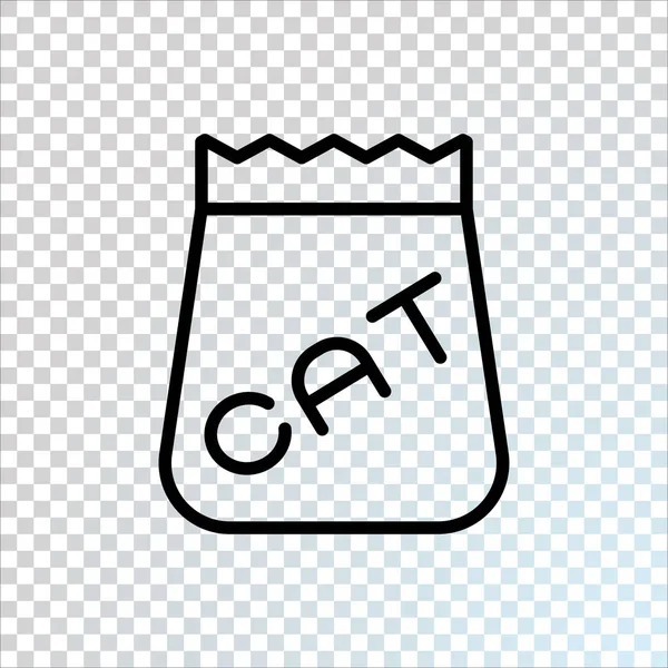 Gato Comida Bolsa Plana Icono Vector Ilustración — Vector de stock