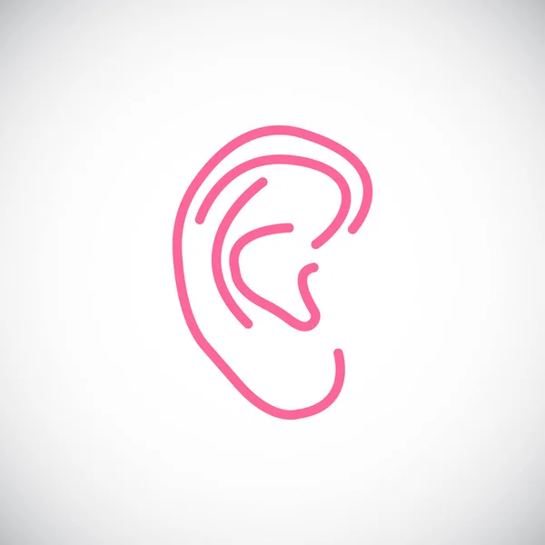 Ear Flat Icon Vector Illustration — Stock Vector