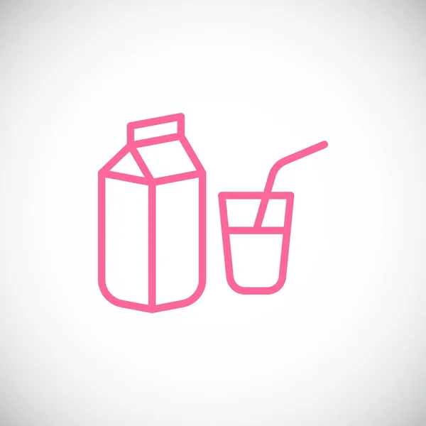 Milchverpackung Mit Gläsernem Flachen Symbol Vektor Illustration — Stockvektor