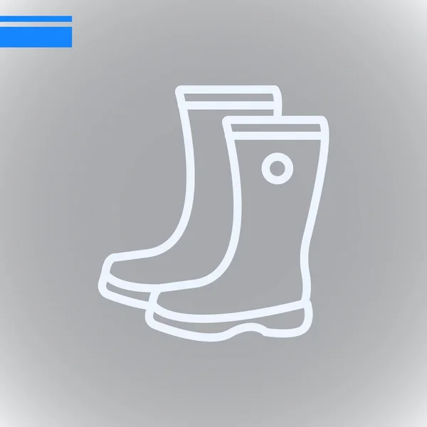 Rubber Boots Flat Icon Vector Illustration — Stock Vector
