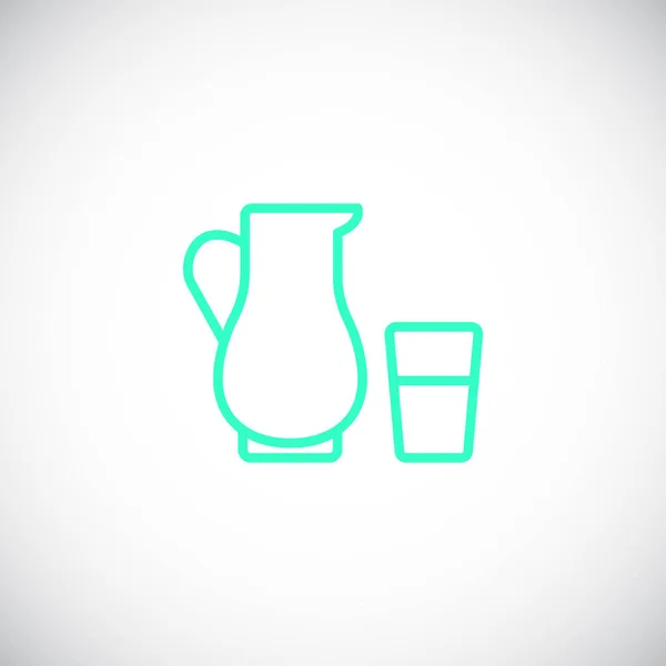 Jarra Vaso Leche Plana Icono Vector Ilustración — Archivo Imágenes Vectoriales