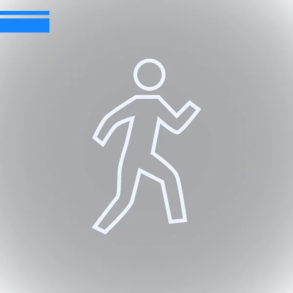 Running Man Platte Pictogram Vector Illustratie — Stockvector