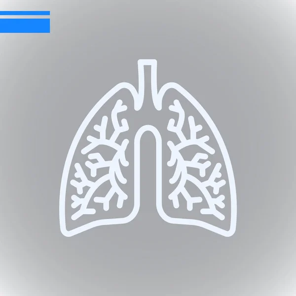 Anatomía Pulmonar Icono Plano Vector Ilustración — Vector de stock