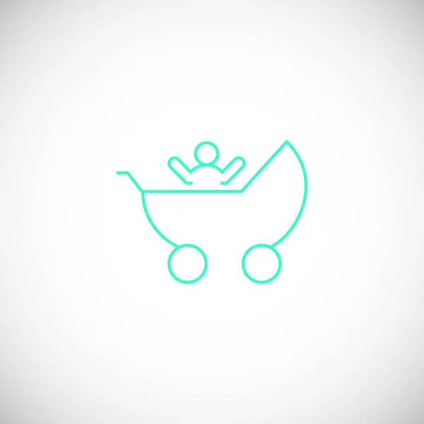 Bebê Carrinho Bebê Ícone Plano Vetor Ilustração —  Vetores de Stock