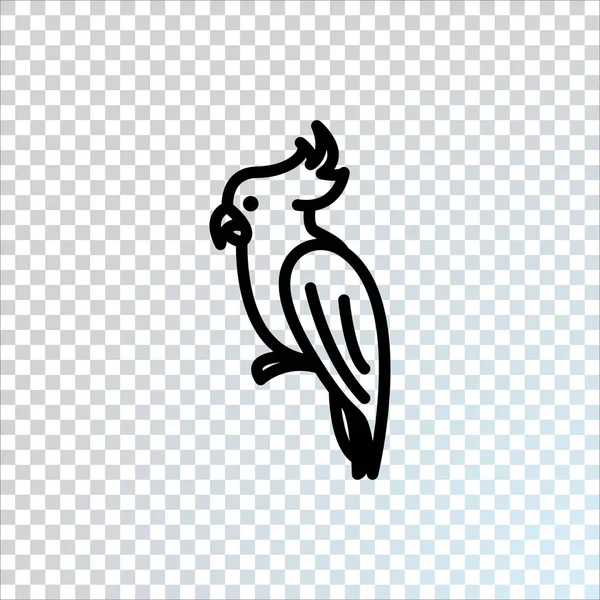 Papoušek Silueta Ikona Vektorové Ilustrace — Stockový vektor