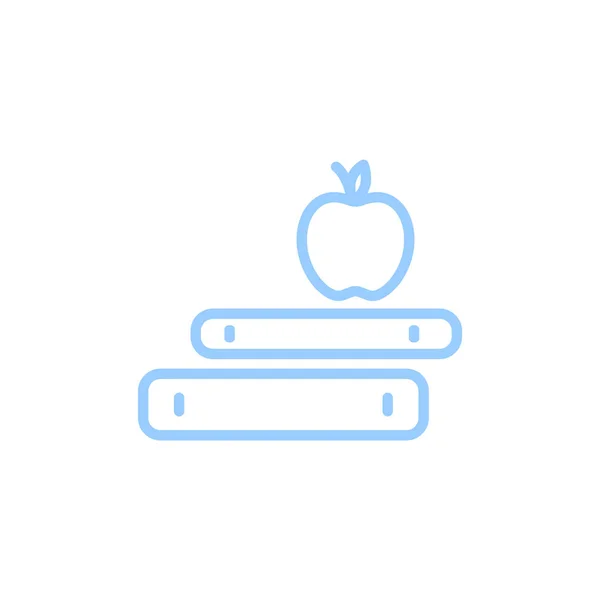 Apple Libri Icona Piatta Vettore Illustrazione — Vettoriale Stock