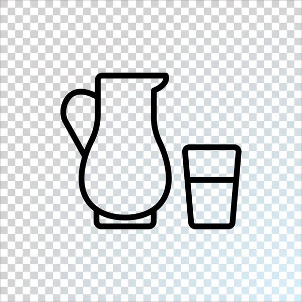 Krug Und Glas Mit Milchflachsymbol Vektor Illustration — Stockvektor