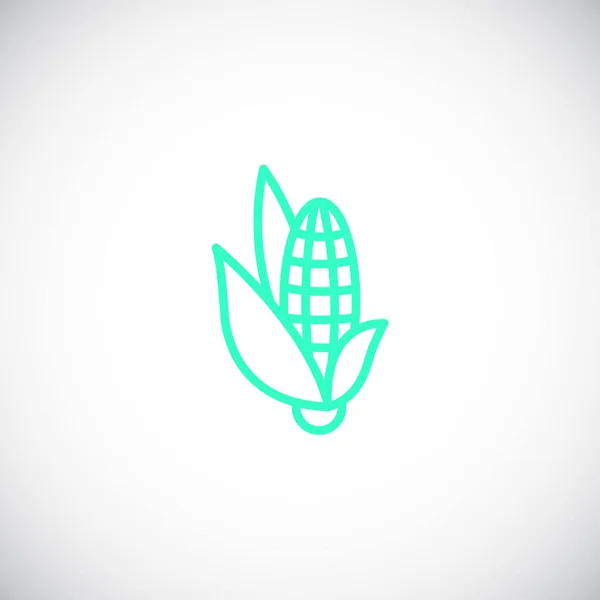 Kukorica Lapos Ikon Vektor Ábra — Stock Vector