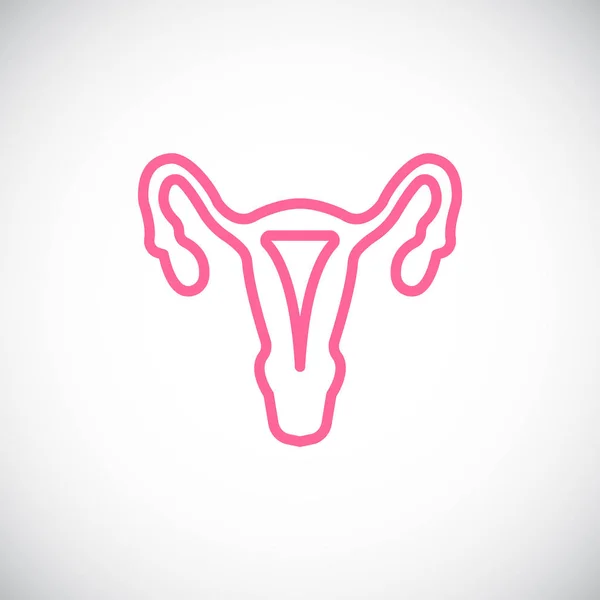 Órganos Reproductivos Femeninos Icono Plano Vector Ilustración — Archivo Imágenes Vectoriales