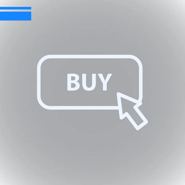 Kaufen Taste Flaches Symbol Vektor Illustration — Stockvektor