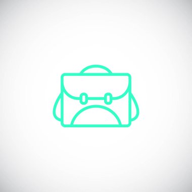 okul çantası düz simgesi, vektör, illüstrasyon