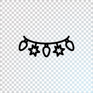 Noel çelenk düz simgesi, vektör, illüstrasyon