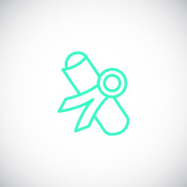 diplona düz simgesi, vektör, illüstrasyon