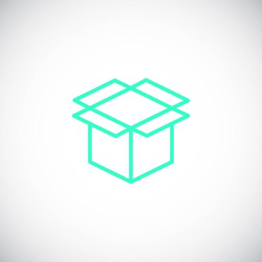 kutu düz simgesi, vektör, illüstrasyon 