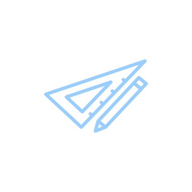 düz cetvel ve kalem simgesi, vektör, illüstrasyon