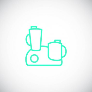 mutfak robotu düz simgesi, vektör, illüstrasyon 