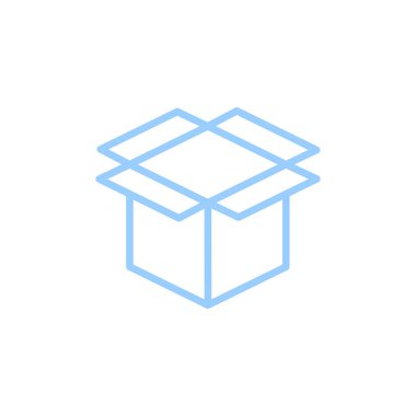 kutu düz simgesi, vektör, illüstrasyon 