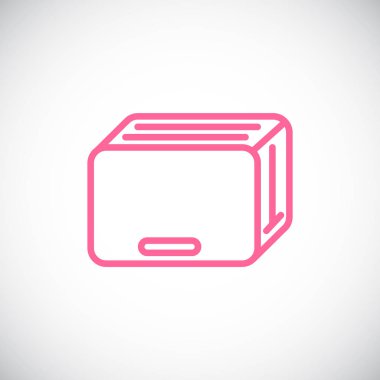 ekmek kızartma makinesi düz simgesi, vektör, illüstrasyon 