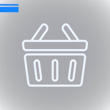 alışveriş sepeti düz simgesi, vektör, illüstrasyon