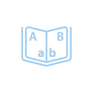 Eğitim kitap düz simgesi, vektör, illüstrasyon