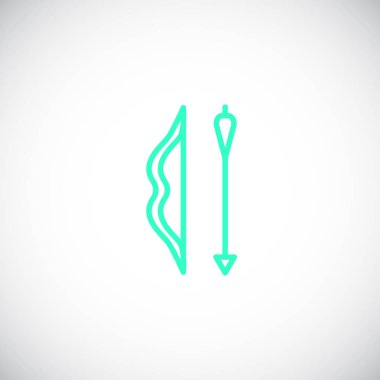 düz yay ve ok simgesi, vektör, illüstrasyon