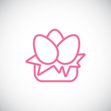 Paskalya yumurta düz simgesi, vektör, illüstrasyon