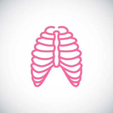 İnsan Toraks düz simgesi, vektör, illüstrasyon