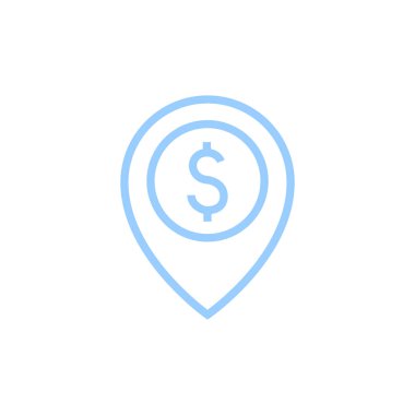 Doları düz simgesi