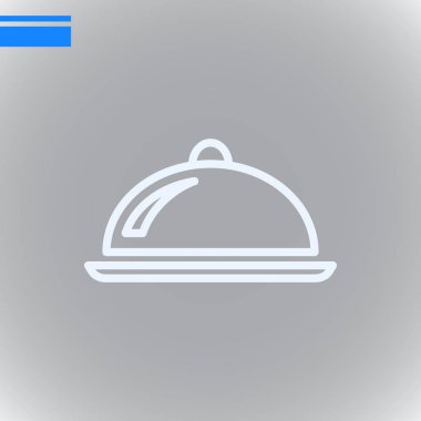 Restoran yemek düz simgesi, vektör, illüstrasyon