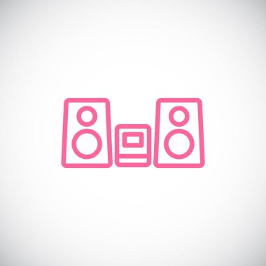 stereo sistem düz kutsal kişilerin resmi, vektör, illüstrasyon 