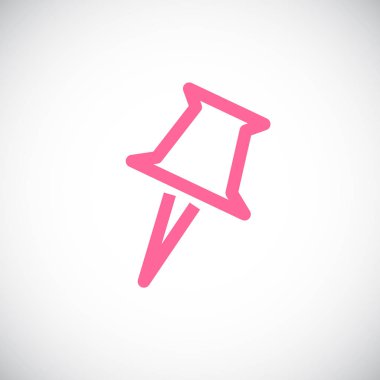 Kağıt PIN düz simgesi, vektör, illüstrasyon