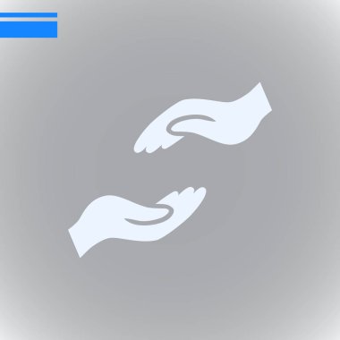 eller düz simgesi, vektör, illüstrasyon