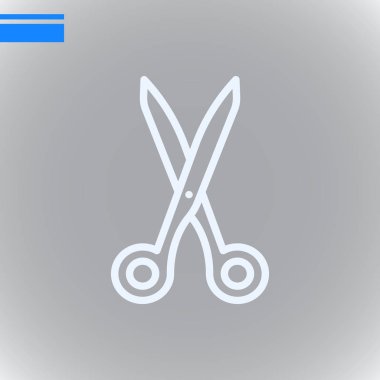 makas düz simgesi, vektör, illüstrasyon