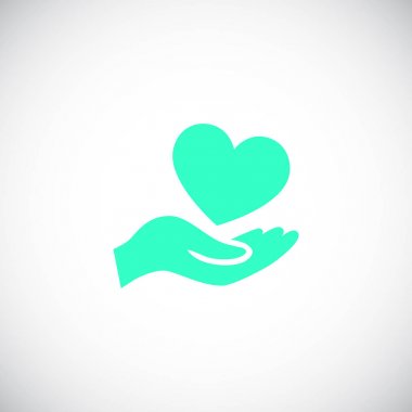 el düz simgesi, vektör, illüstrasyon kalp